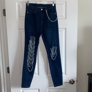 Blue skinny jeans